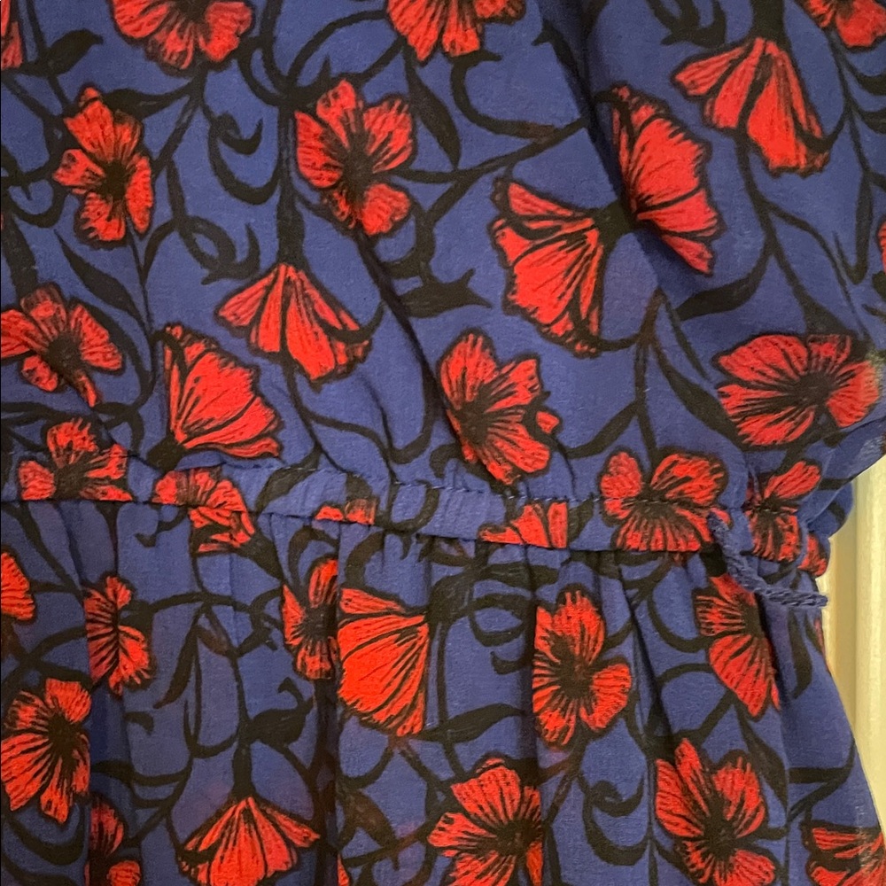 Disney Blue Maxi Dress with Red Floral Print - Picture 4 of 14